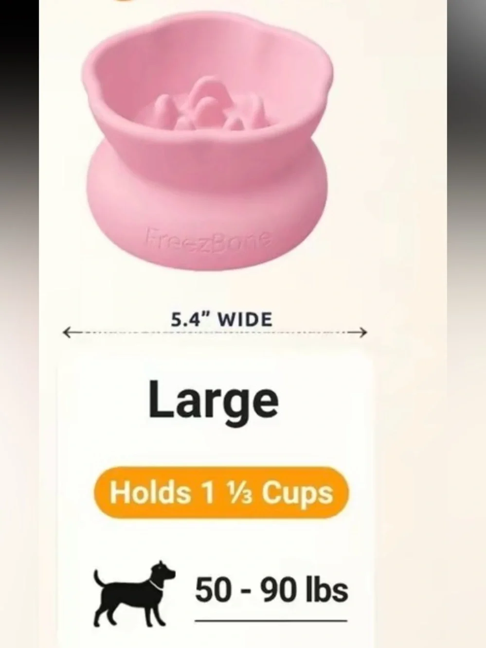 Freezbone Large Pink Flower Freezer you, treat bowl NEW sealed up to 90 pounds